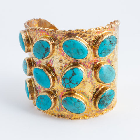 Turquoise & Brass Cuff from Istanbul