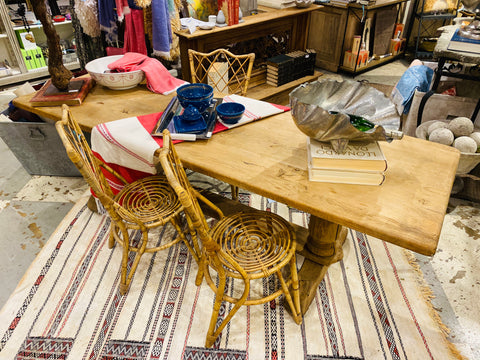 Antique Stripped French Oak Farm Table, circa 1900