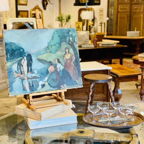 Antique French Impressionist Painting - Unframed