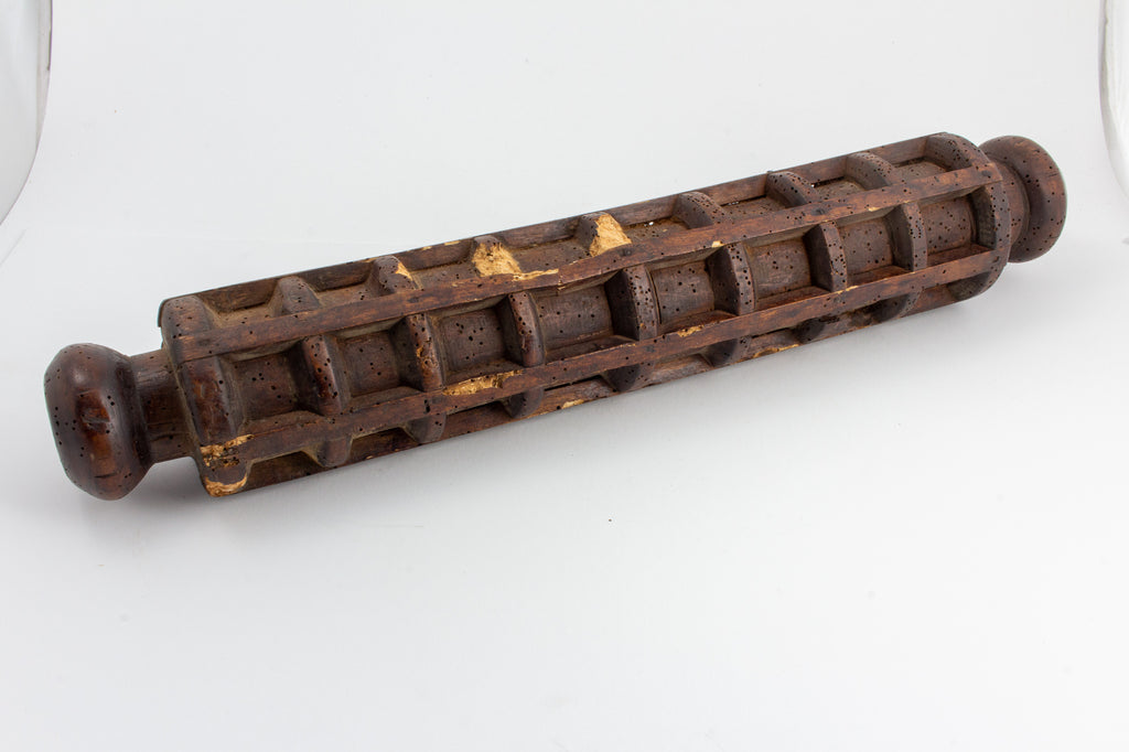 Antique Italian Wood Ravioli Rolling Pin