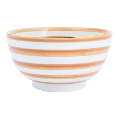 Handmade Nude Glazed Moroccan Bowl with 12K Gold Accents | Small