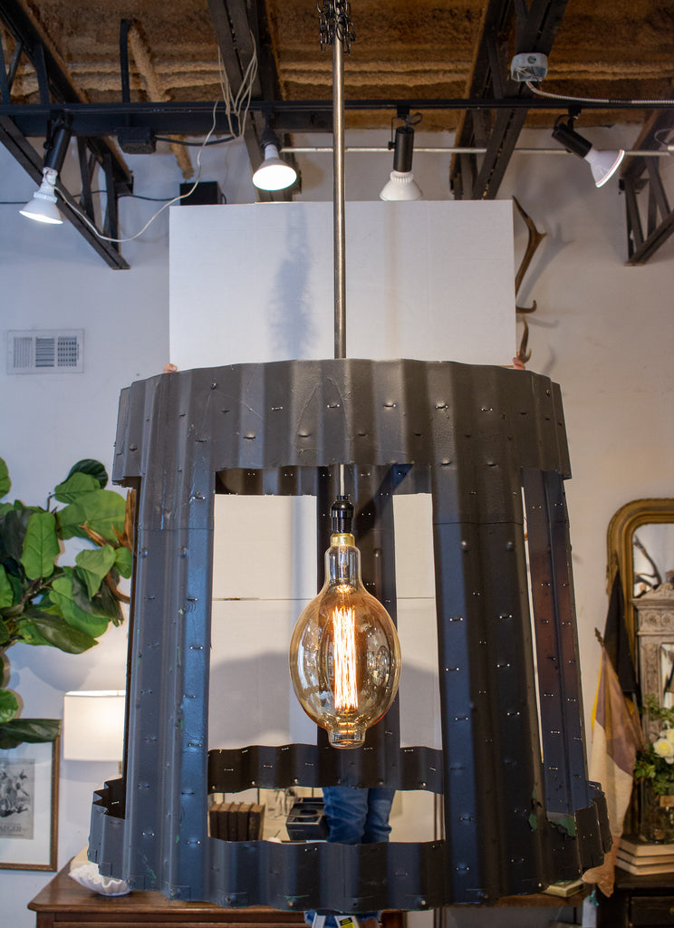 Oversized Pendant Chandelier Crafted from Vintage Aircraft Parts