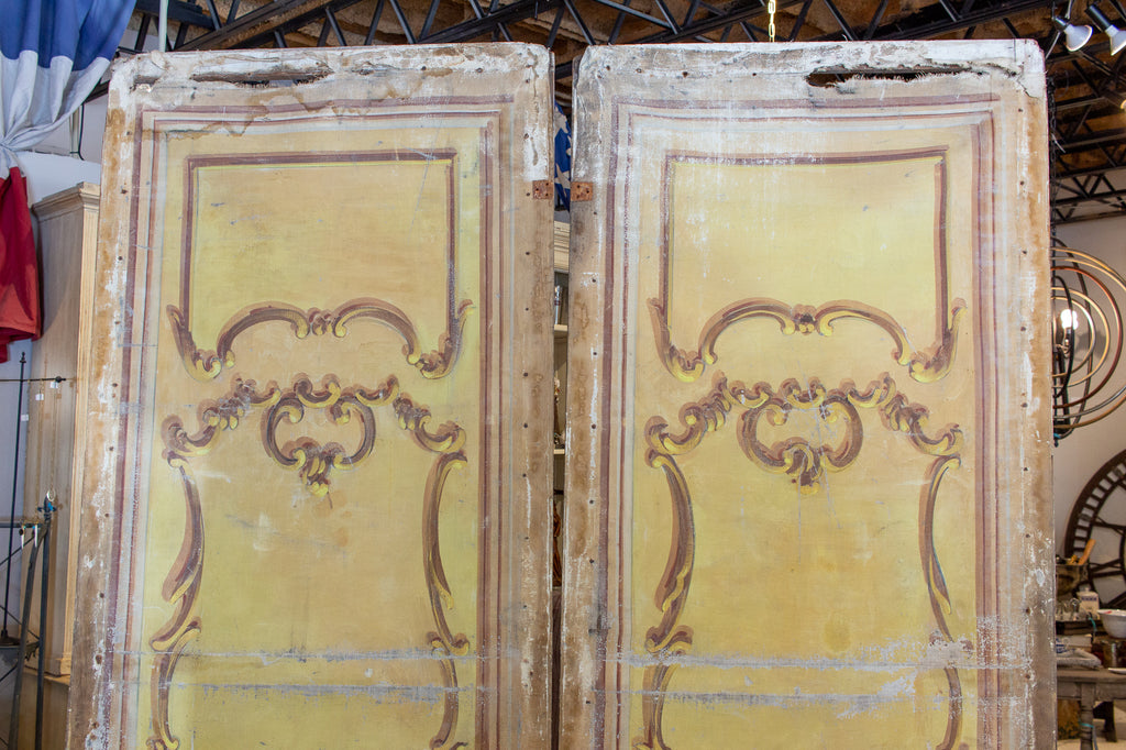 Pair of Oversized Italian Hand-Painted Stage Prop Scenery Panels