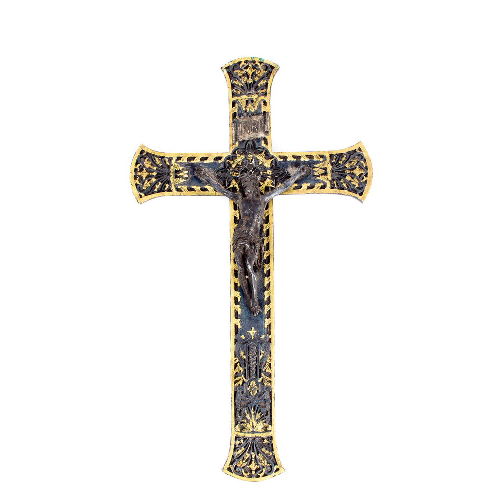 Antique Gilt Iron Crucifix found in France