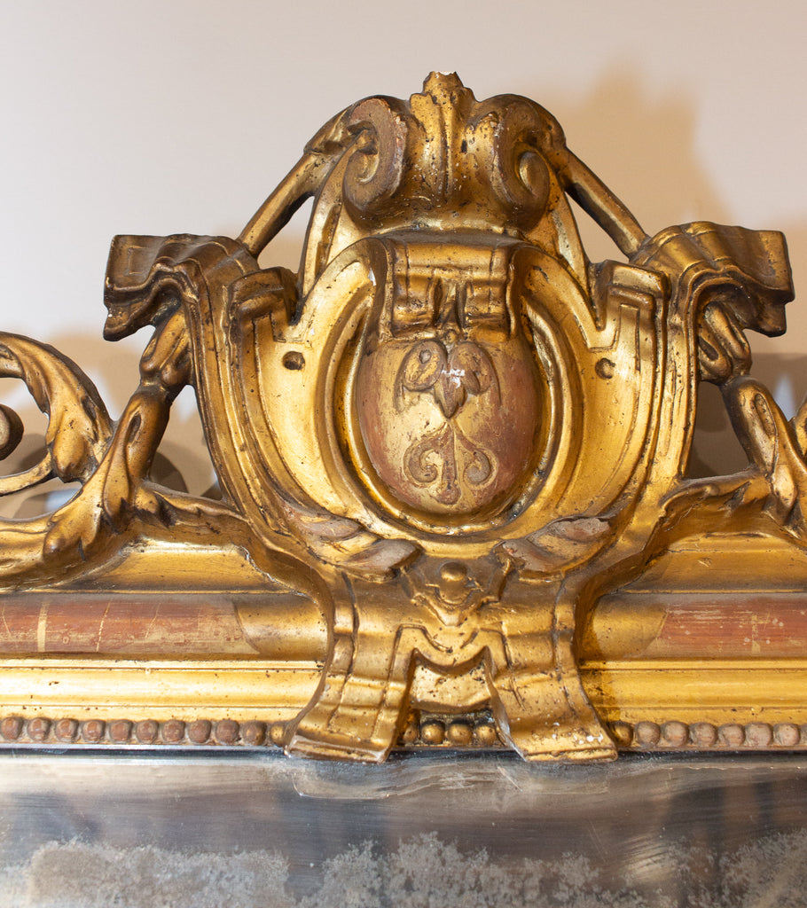 Antique French Louis Philippe Gilt Mirror with Scroll Cartouche Detail –  Laurier Blanc
