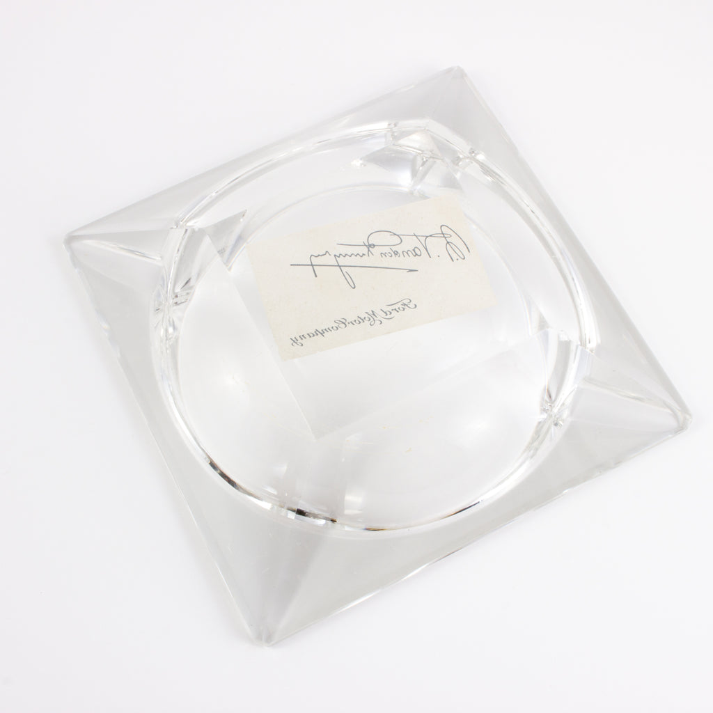 Mid-Century Crystal Ford Motor Company Ashtray found in France