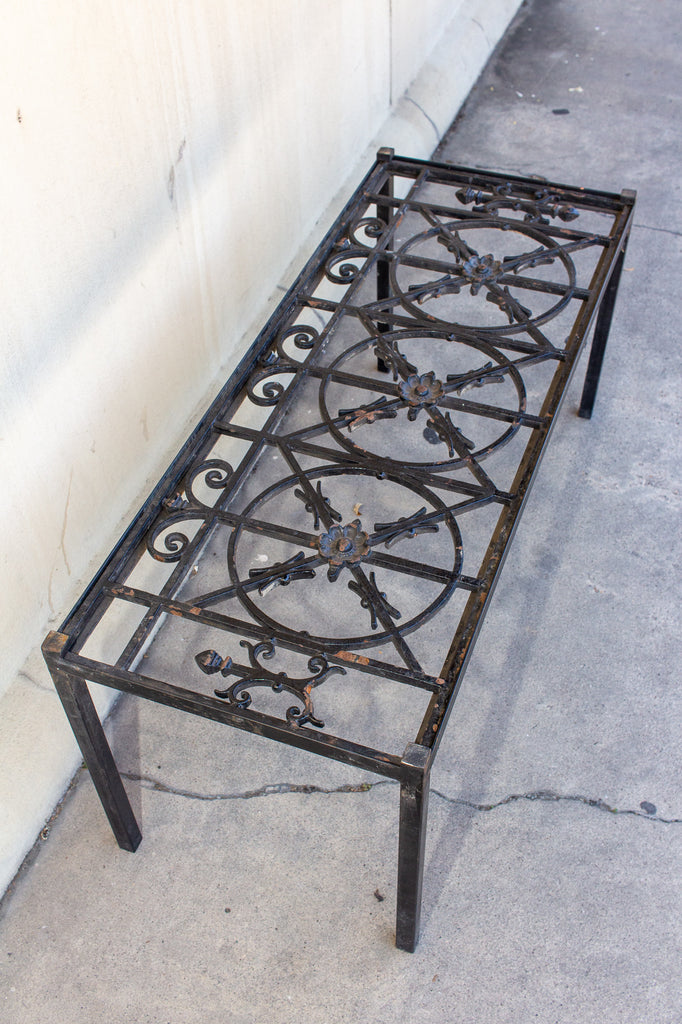 Antique French Iron Fragment Coffee and Cocktail Table