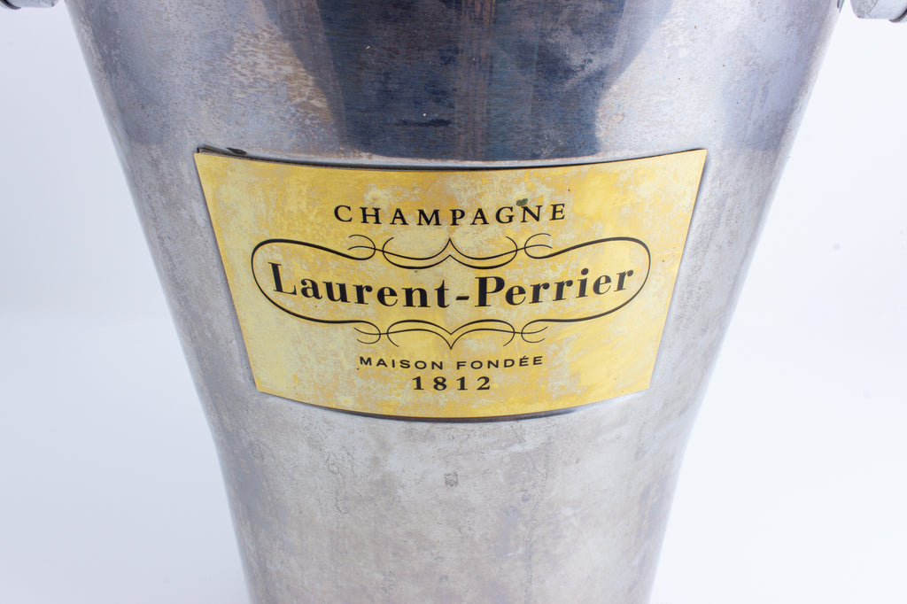 Vintage French Stainless Steel & Leather Laurent Perrier Ice Bucket