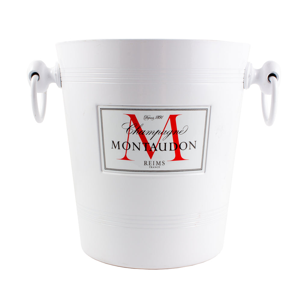 Vintage French White Metal "Montaudon" Ice Bucket