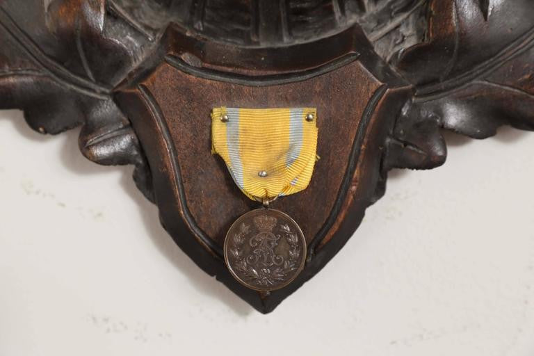 Habsburg Fallow Deer Trophy from Eckartsau Castle with Original Medal