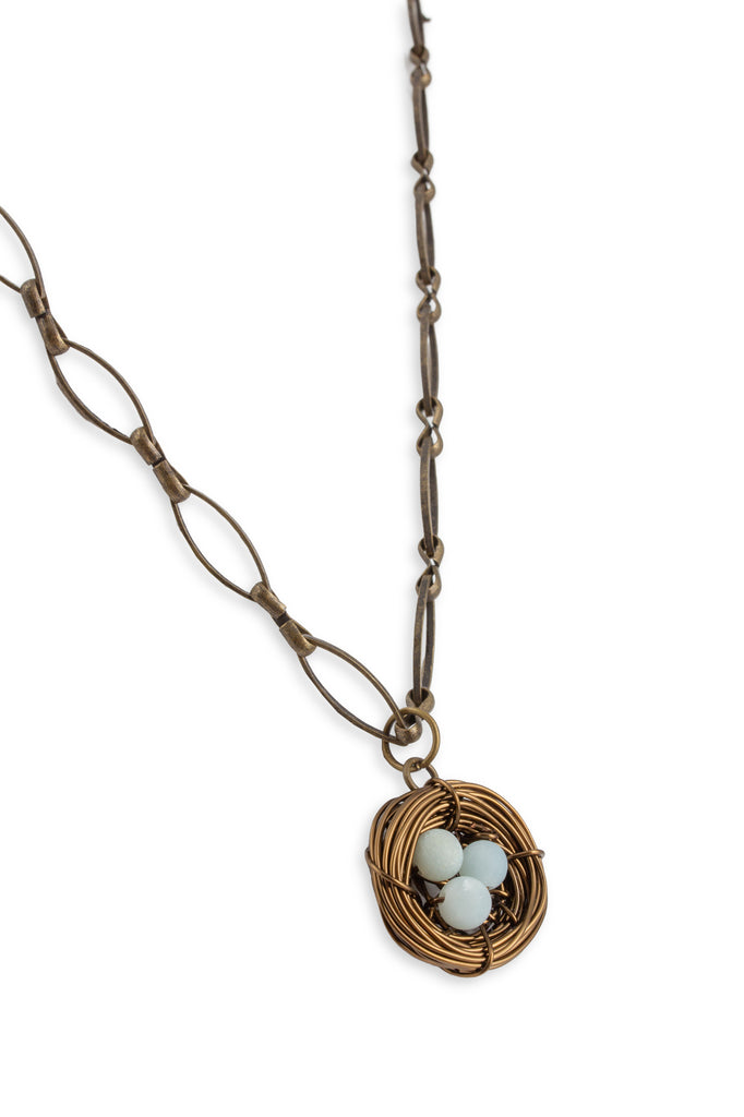 Handmade Birds Nest Pendant Necklace