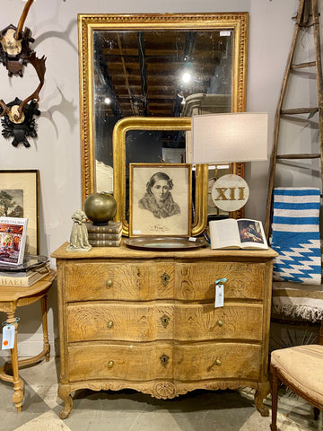 Large Antique French Gilt Mirror with Original Glass