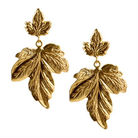 Turkish Delights Earrings: Grape Leaf Drops