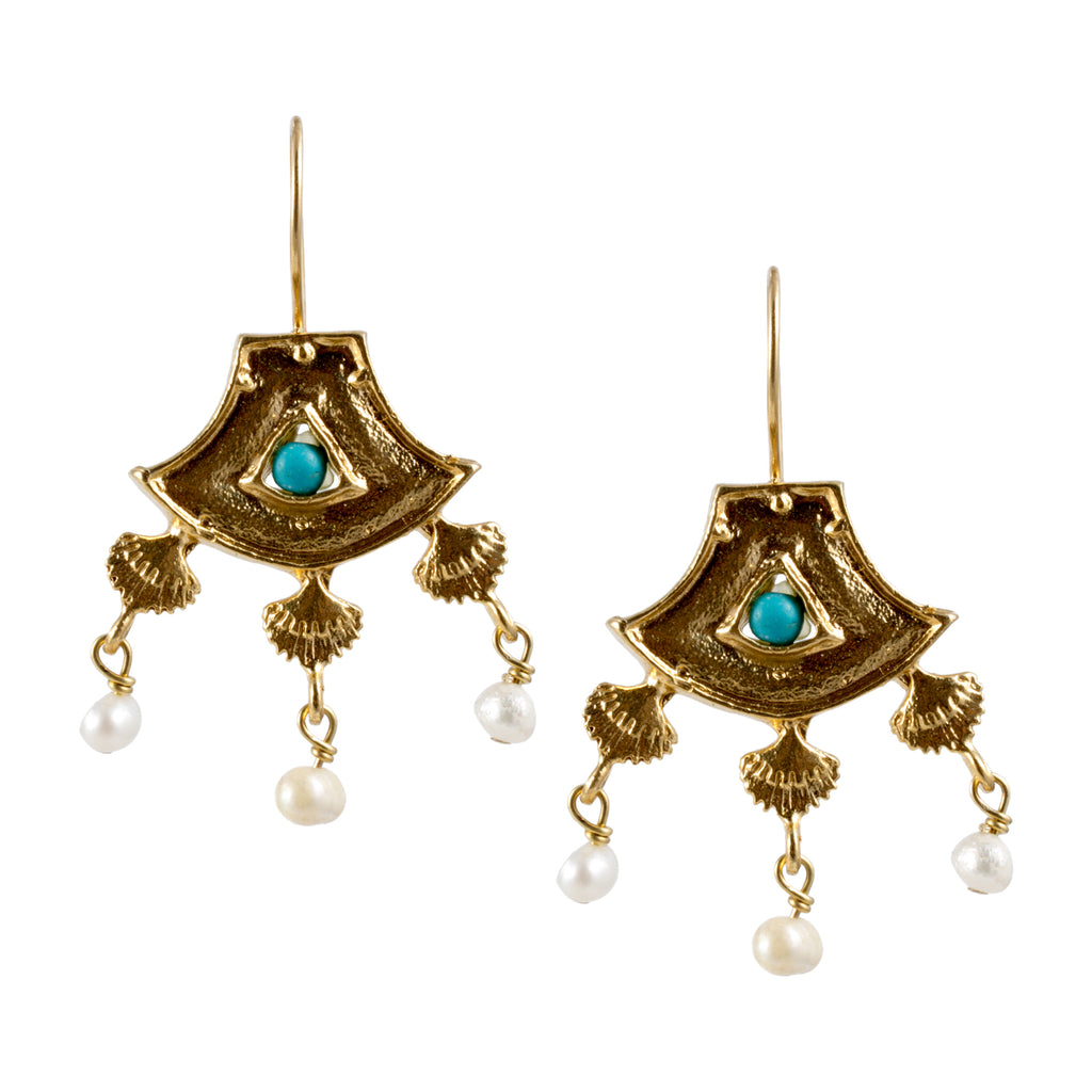 Turkish Delights Earrings: Fan Chandelier Drops (Two Colors)