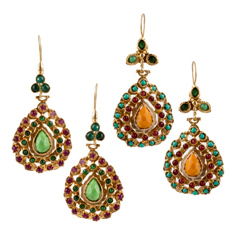 Turkish Delights Earrings: Colorful Teardrops (Two Colors)