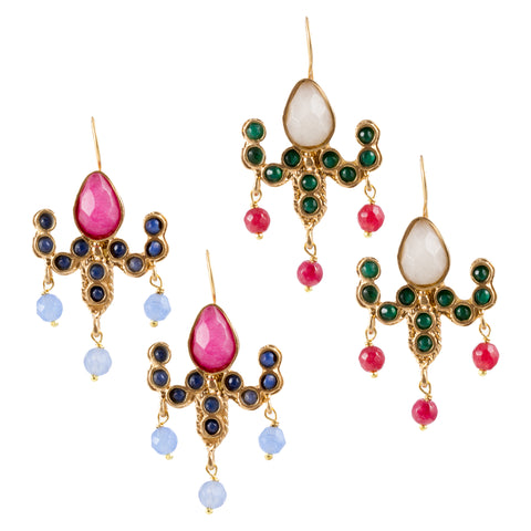 Turkish Delights Earrings: Colorful Chandelier Drops