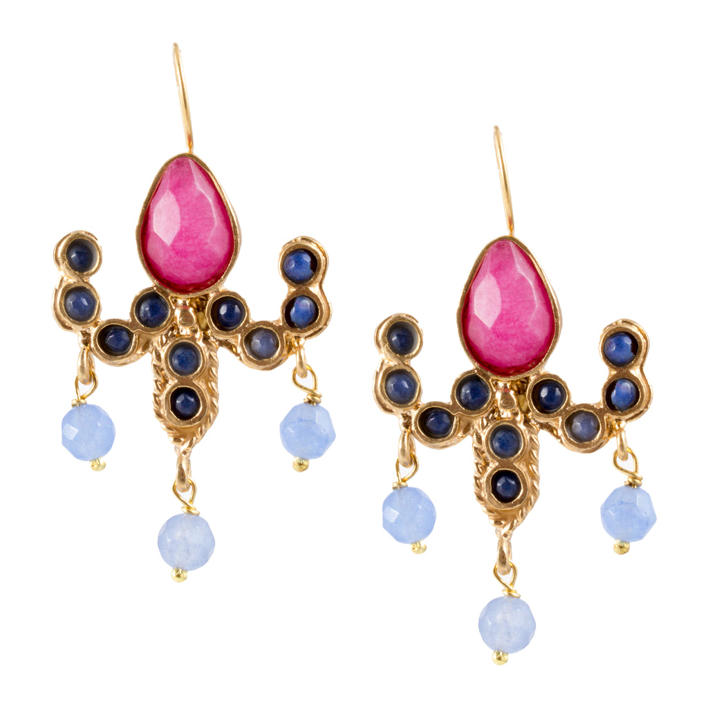 Turkish Delights Earrings: Colorful Chandelier Drops