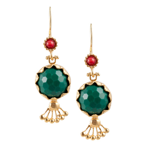 Turkish Delights Earrings: Faceted Pomegranate Drops (Two Colors)