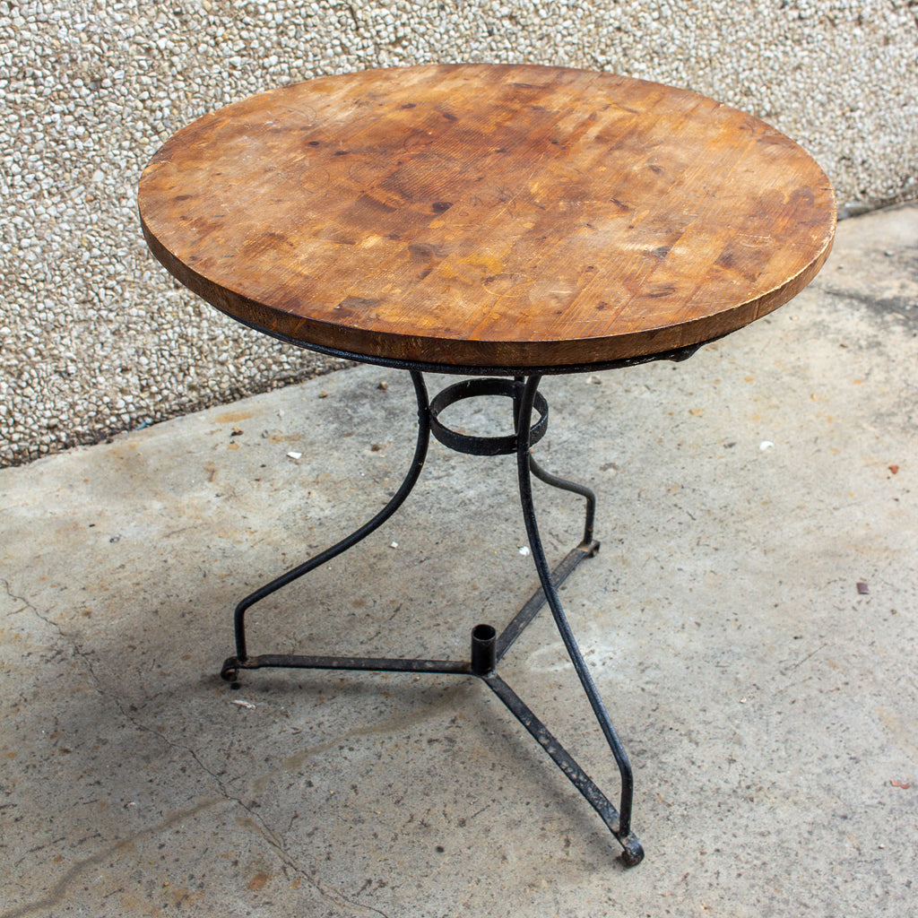 Vintage French Iron and Wood Garden Table