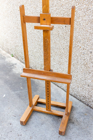 Large Vintage French Wood Floor Easel