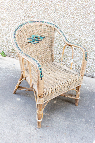 Vintage French Children's Wicker Chair