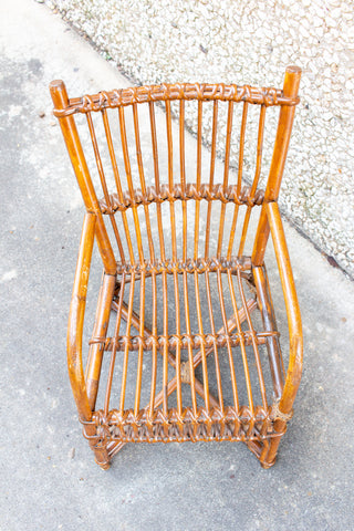 Vintage French Children's Rattan Chair