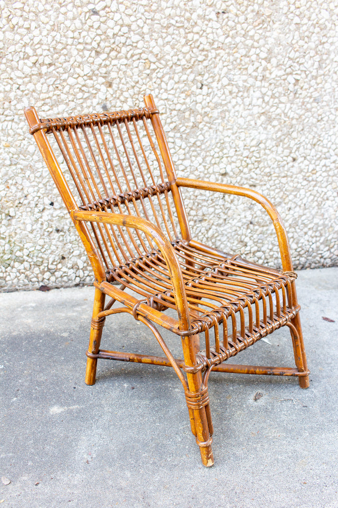 Vintage French Children's Rattan Chair