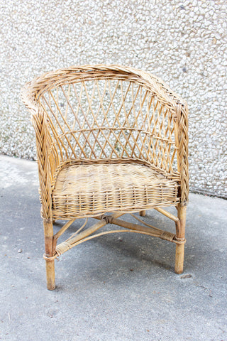 Vintage French Children's Wicker Chair