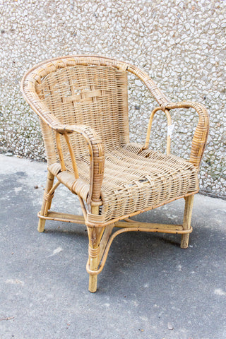 Vintage French Children's Wicker Chair