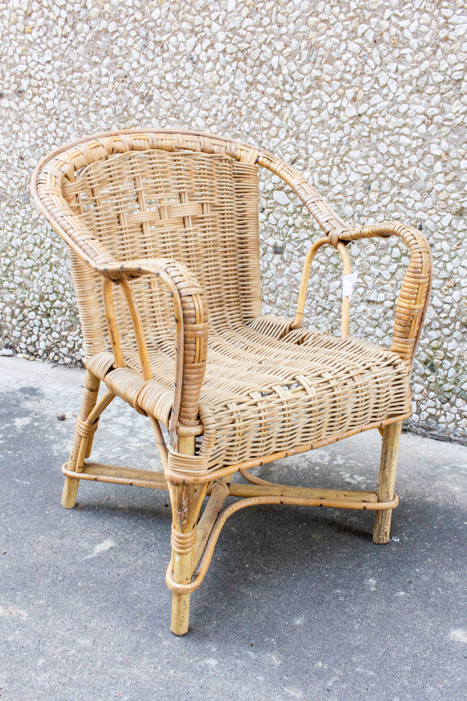 Vintage French Children's Wicker Chair
