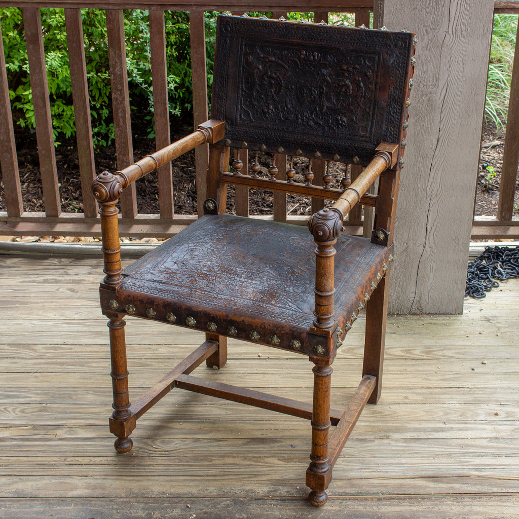 Antique wooden arm chair cheap