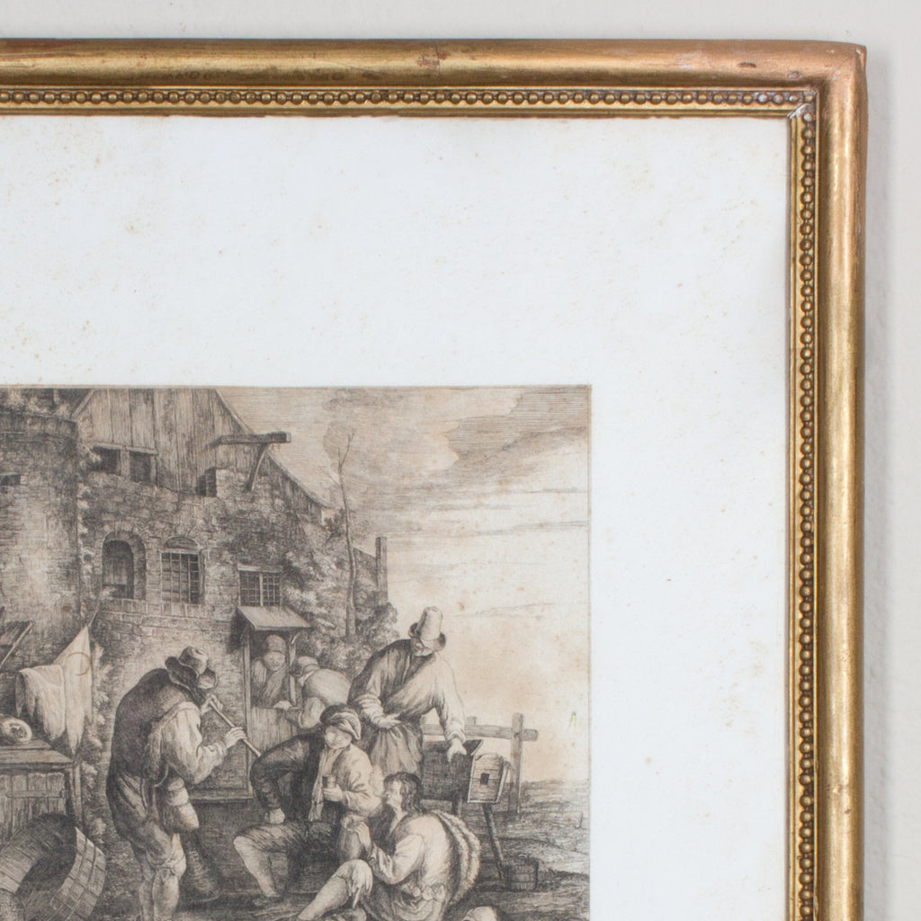 Pair of Antique French Etchings in Gilt Frames