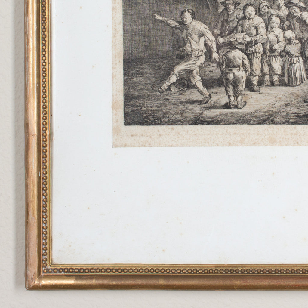 Pair of Antique French Etchings in Gilt Frames