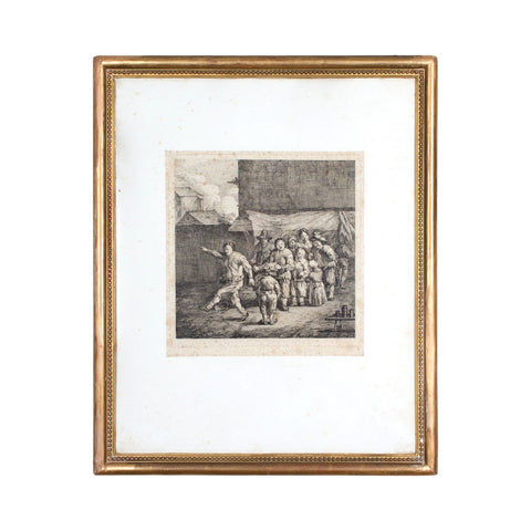 Pair of Antique French Etchings in Gilt Frames