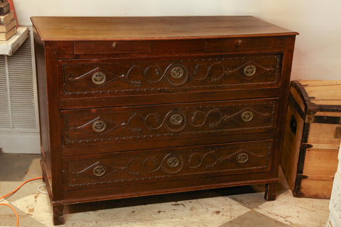 Antique French Commode with Intricately Decorated Drawer Fronts