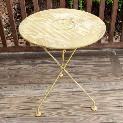 1920s French Painted Metal Garden & Bistro Table