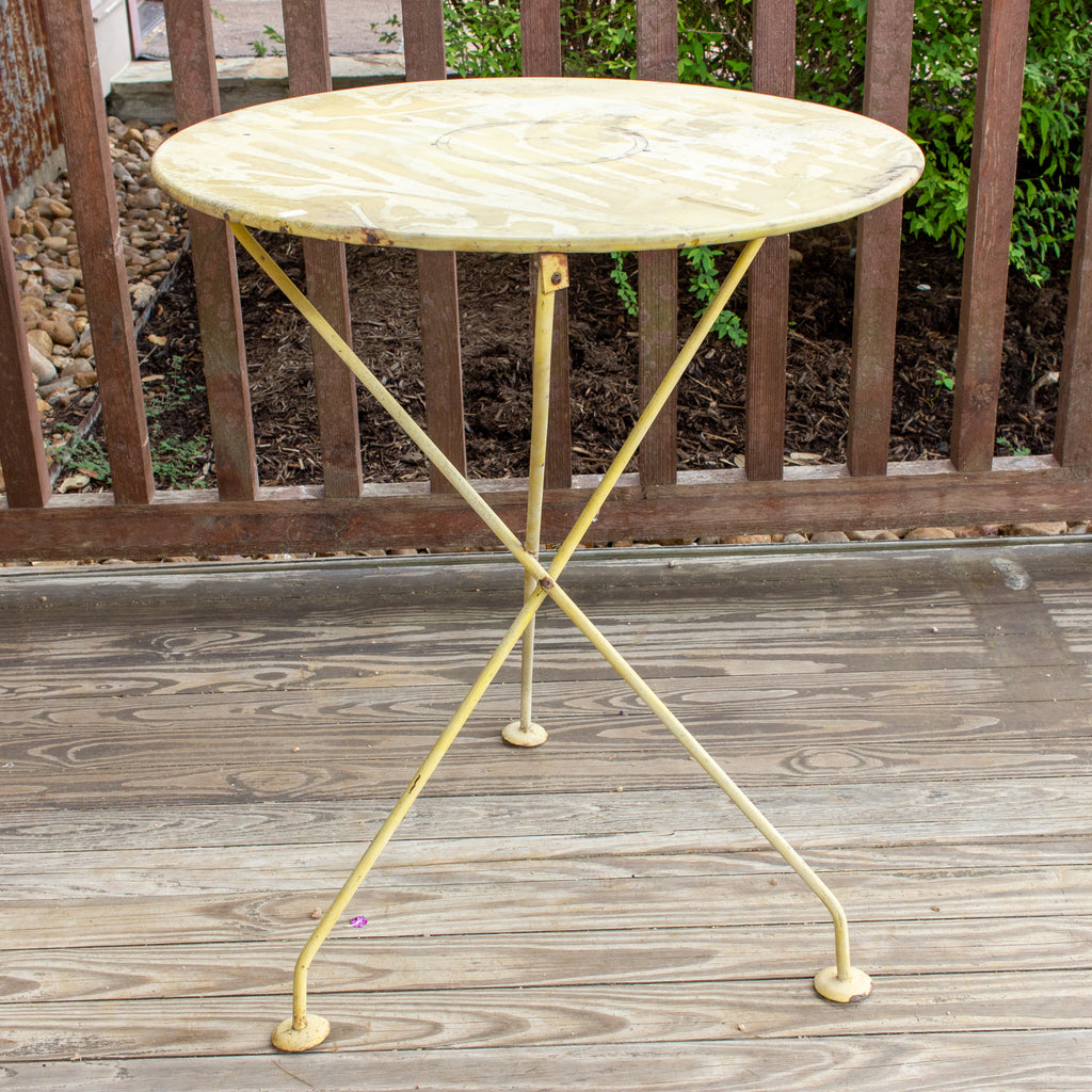 1920s French Painted Metal Garden & Bistro Table