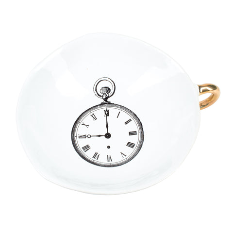 Kuhn Keramik Stopwatch Footed Teacup Dish
