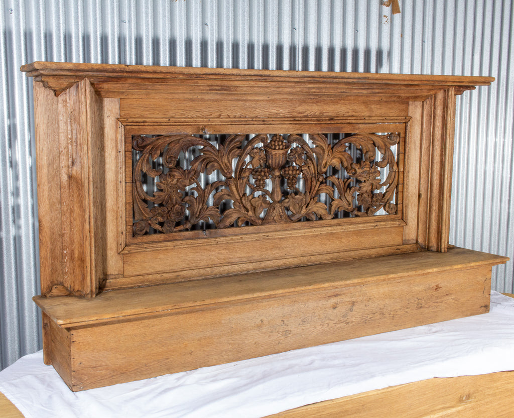 Large Antique French Oak Prie Dieu with Open Carvings