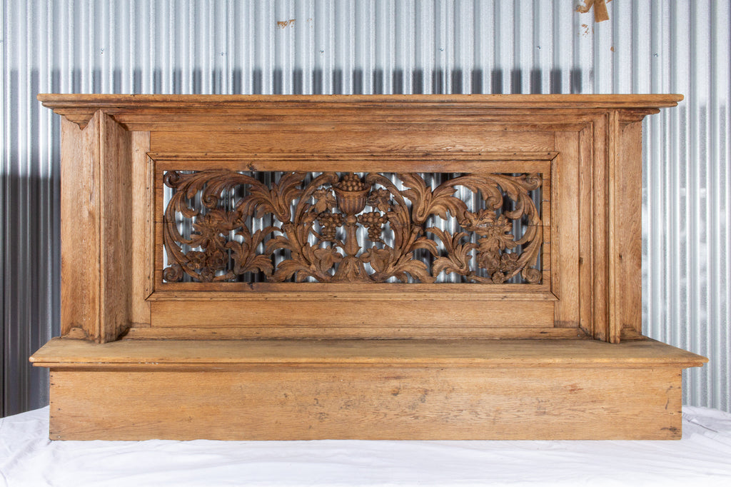 Large Antique French Oak Prie Dieu with Open Carvings