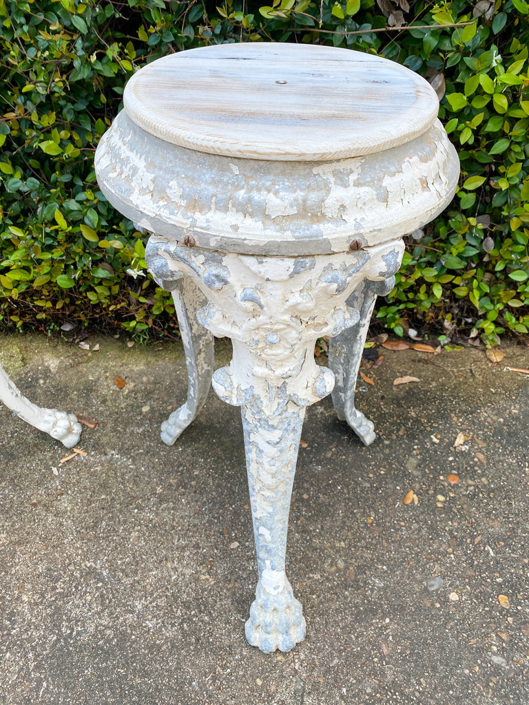 Pair of 1920s French Painted Zinc Pedestal Tables