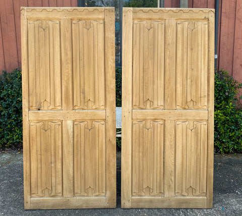 Set of Four Antique Hand Carved Wood Panels, circa 1850