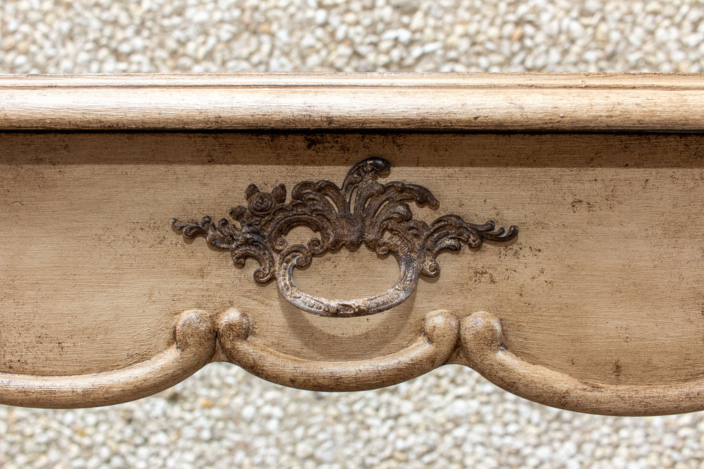Vintage French Demilune Console Table