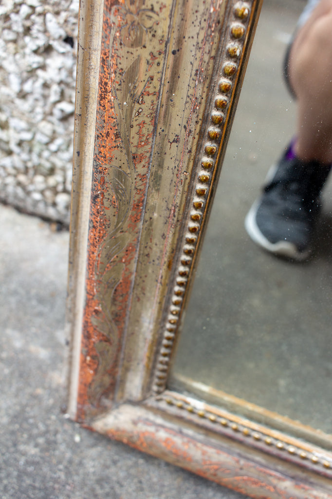 Patinated Antique French Louis Philippe Wall Mirror