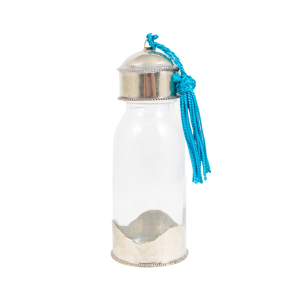 Moroccan Glass Travel Bottle with Tassel | Small