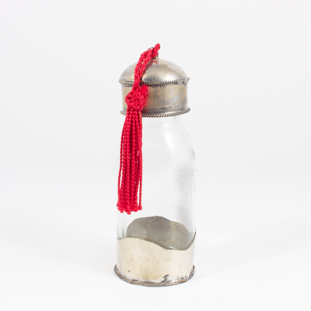Moroccan Glass Travel Bottle with Tassel | Small