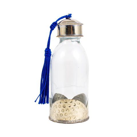 Moroccan Glass Travel Bottle with Tassel | Large