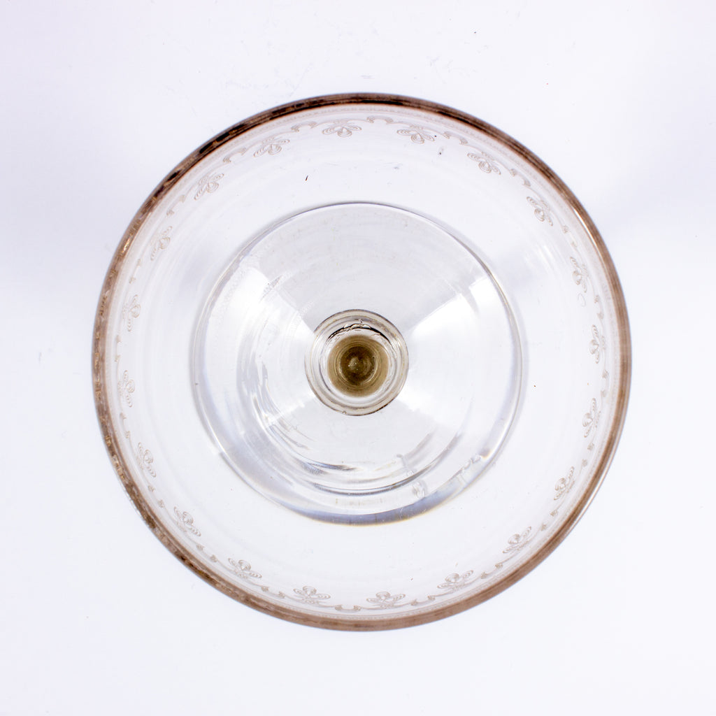 Vintage French Engraved Crystal Goblets | Set of 10