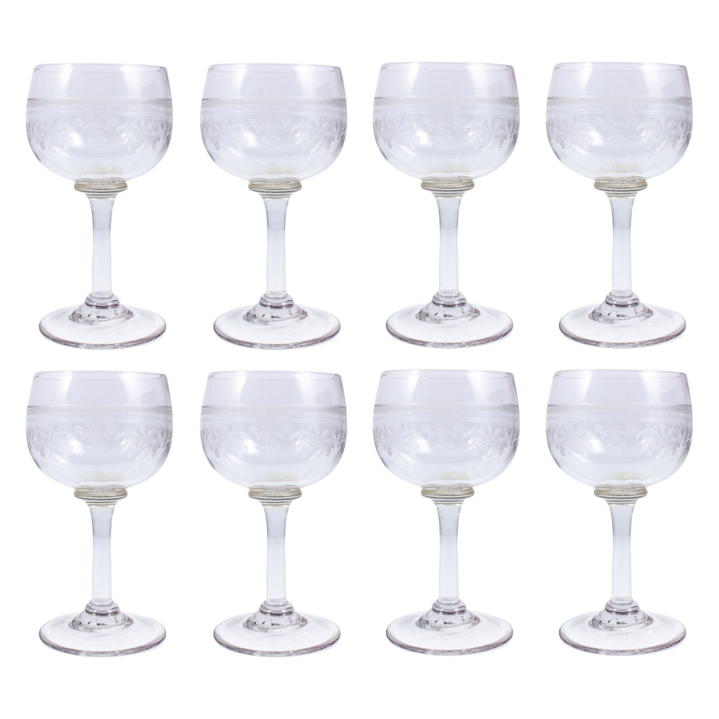 Vintage French Engraved Crystal Dessert Wine Glasses, Set of 8 – Laurier  Blanc