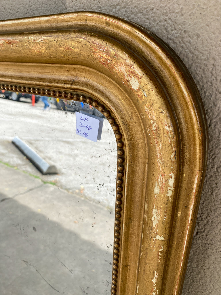 Antique French Distressed Gilt Louis Philippe Mirror